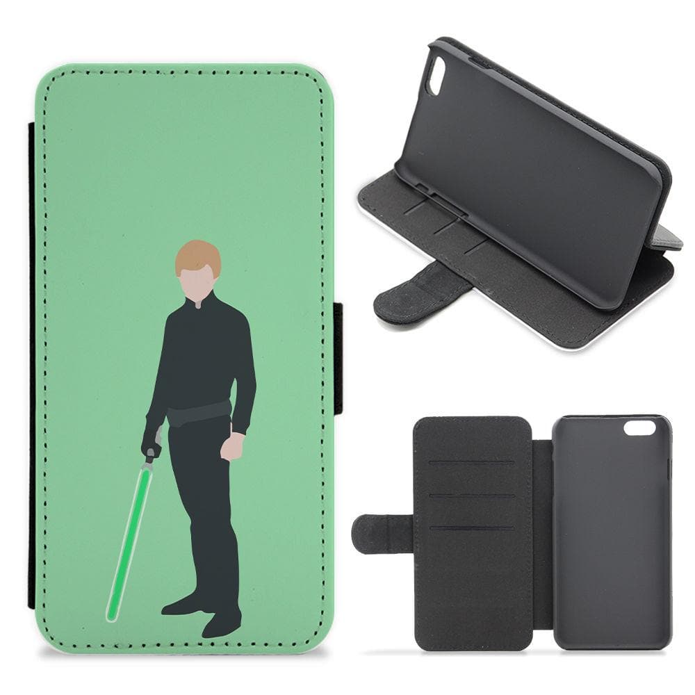 Luke Skywalker Green Lightsaber - Star Wars Flip / Wallet Phone Case