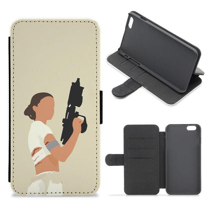 Princess Leia With Gun - Star Wars Flip / Wallet Phone Case