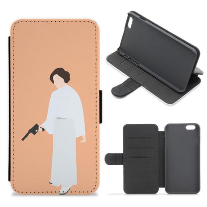 Princess Leia Faceless With Gun - Star Wars Flip / Wallet Phone Case