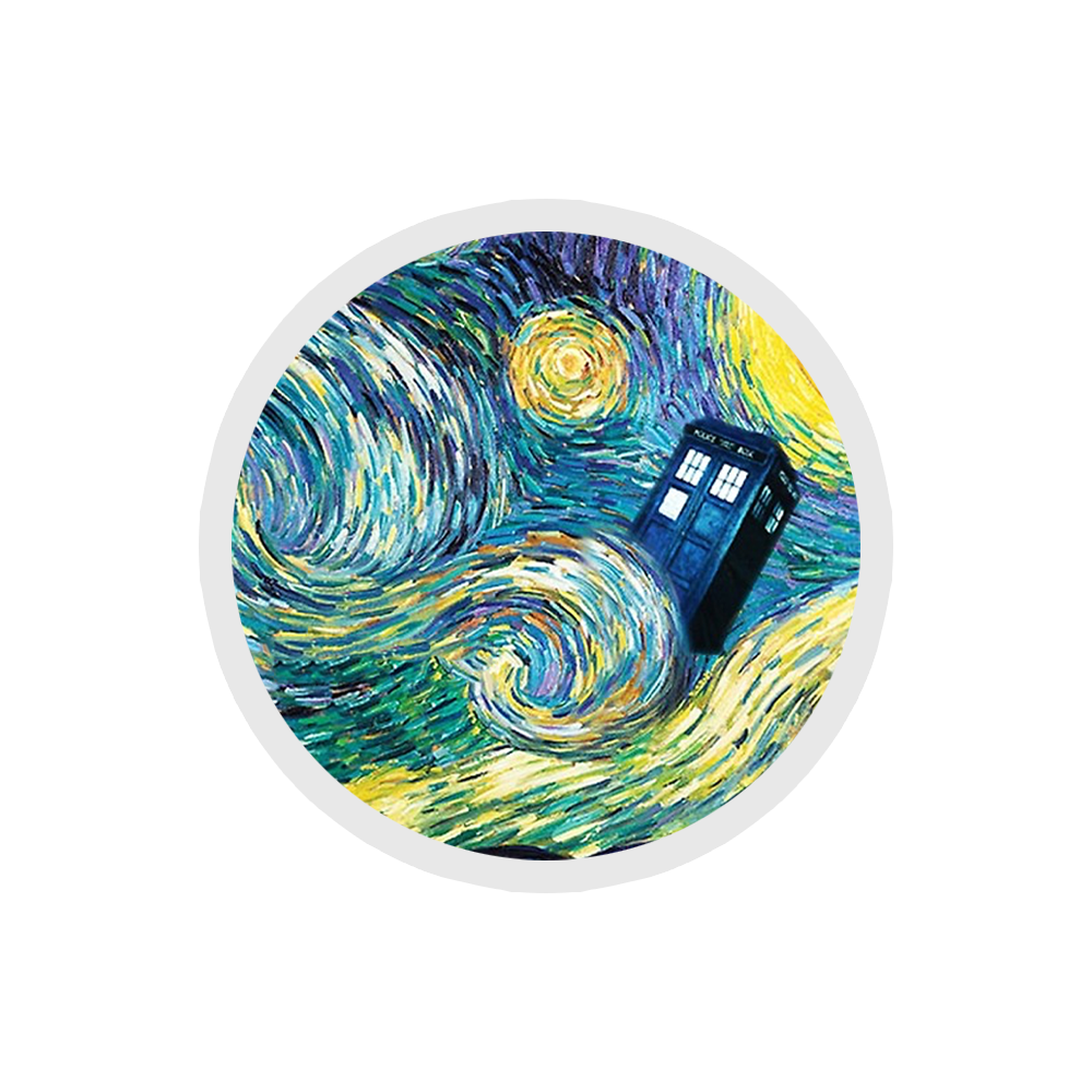 Starry Night Tardis Sticker