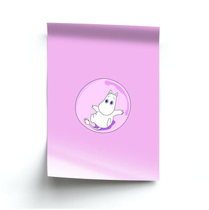 Moomin In A Pink Bubble  Poster