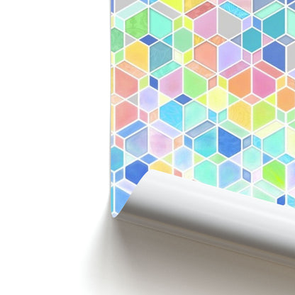 Bright Hexagon Pattern Poster