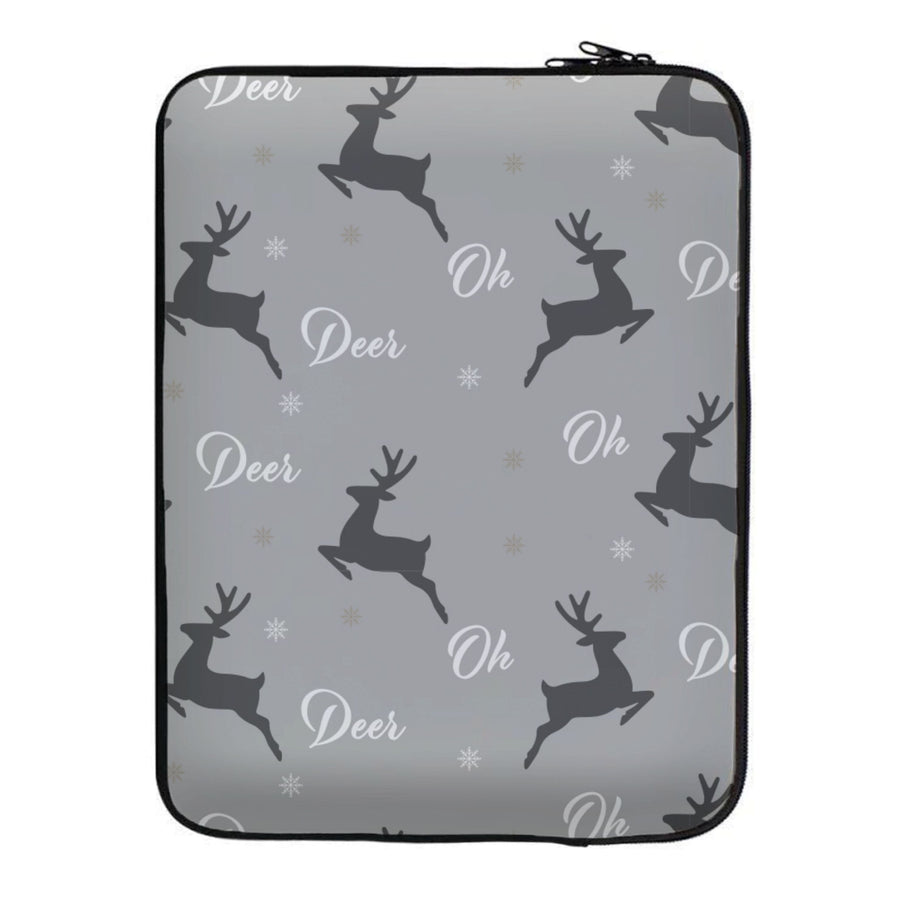 Oh Deer Christmas Pattern Laptop Sleeve