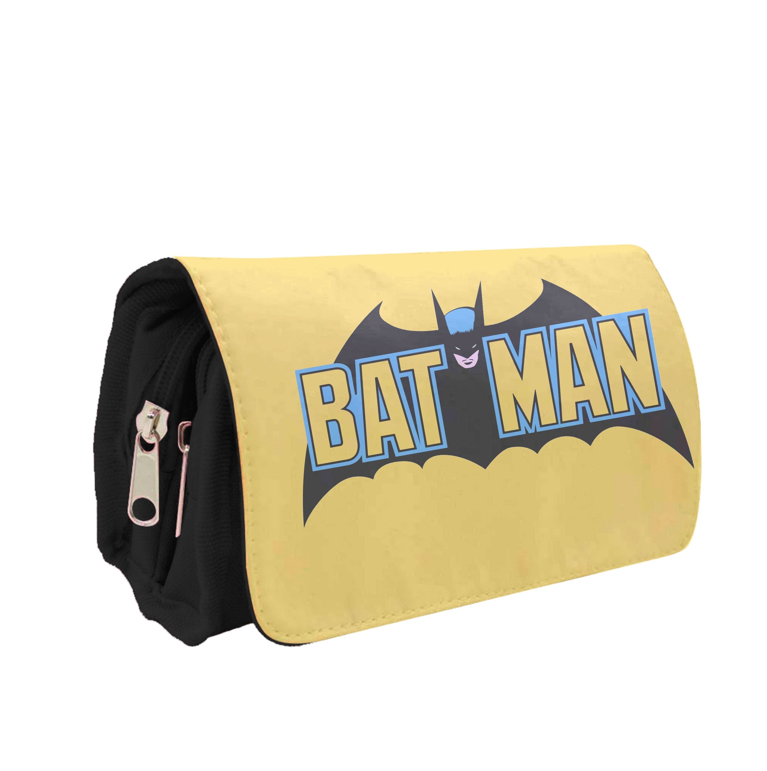 Yellow Bat Superhero Logo Pencil Case