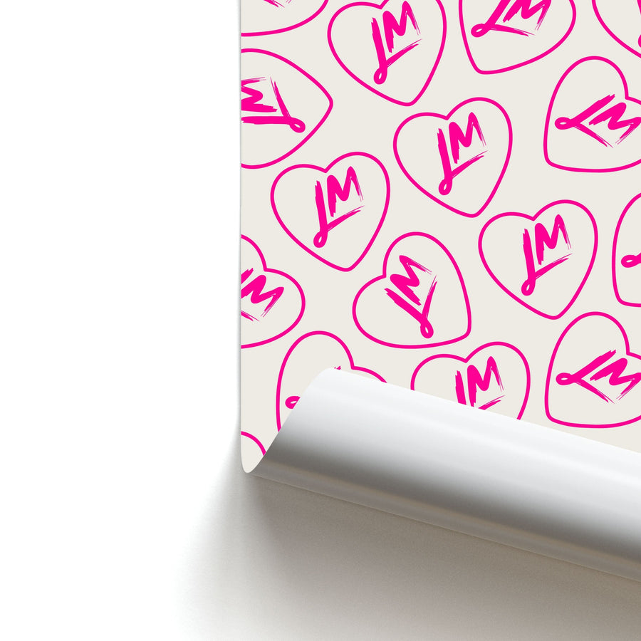 Pink Logo Pattern - Little Mix Poster