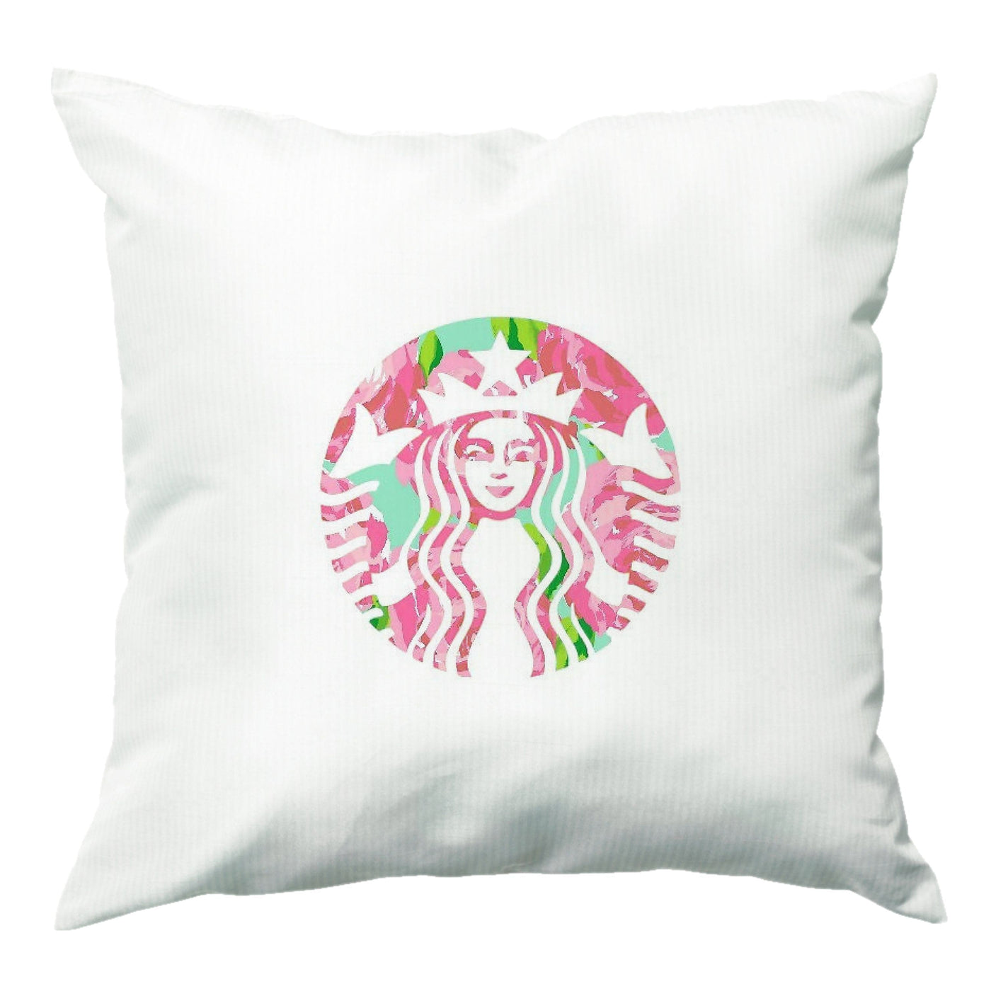 Pink Starbucks Logo Cushion