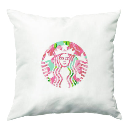 Pink Coffee Logo Cushion