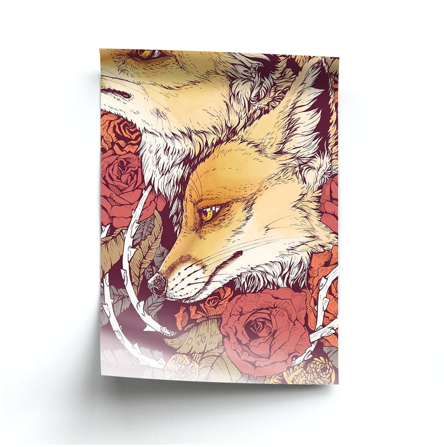 Red Fox Bloom Poster