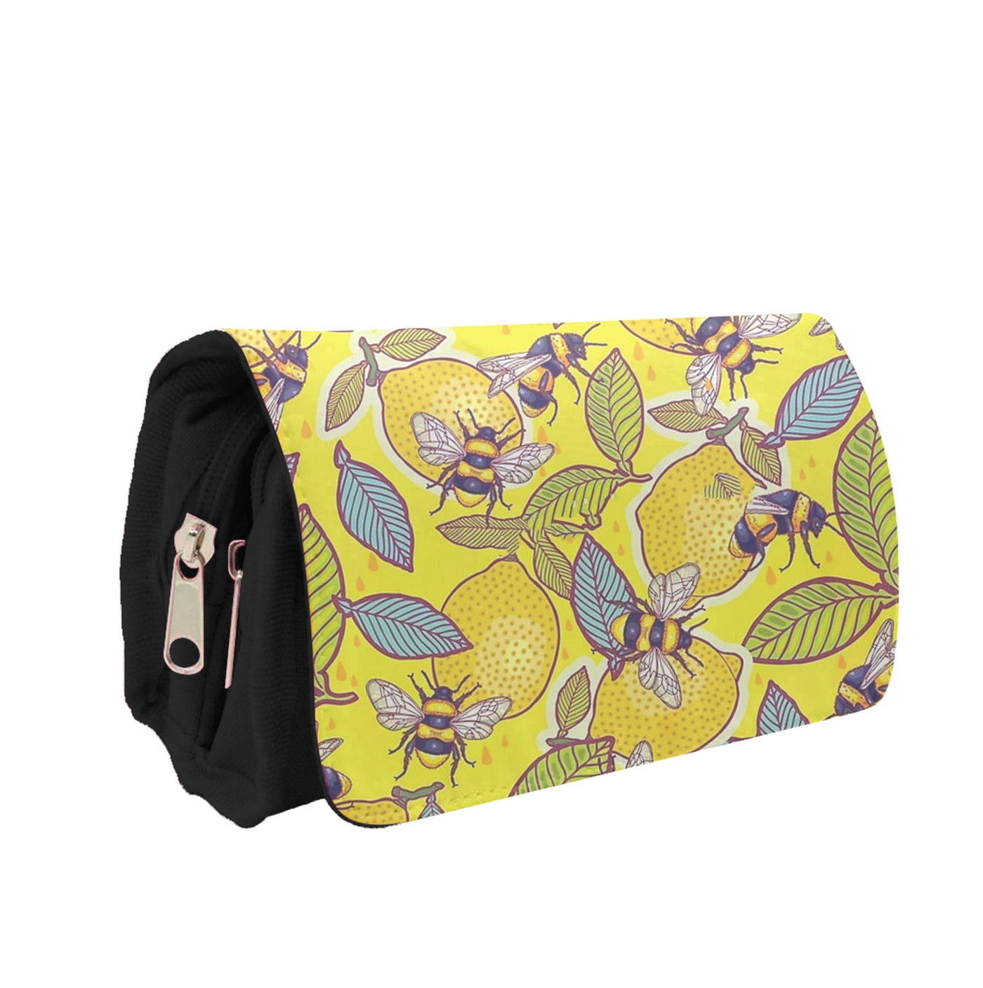 Yellow Lemon and Bee Pencil Case