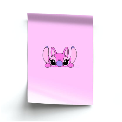 Angel Leaning - Pink Alien Poster