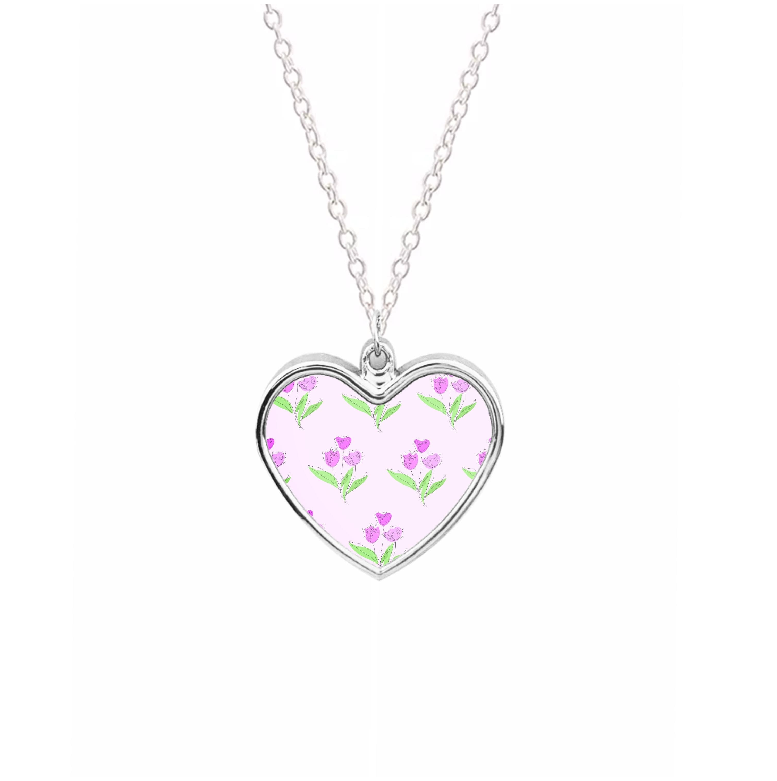 Pink Pattern - Floral Necklace