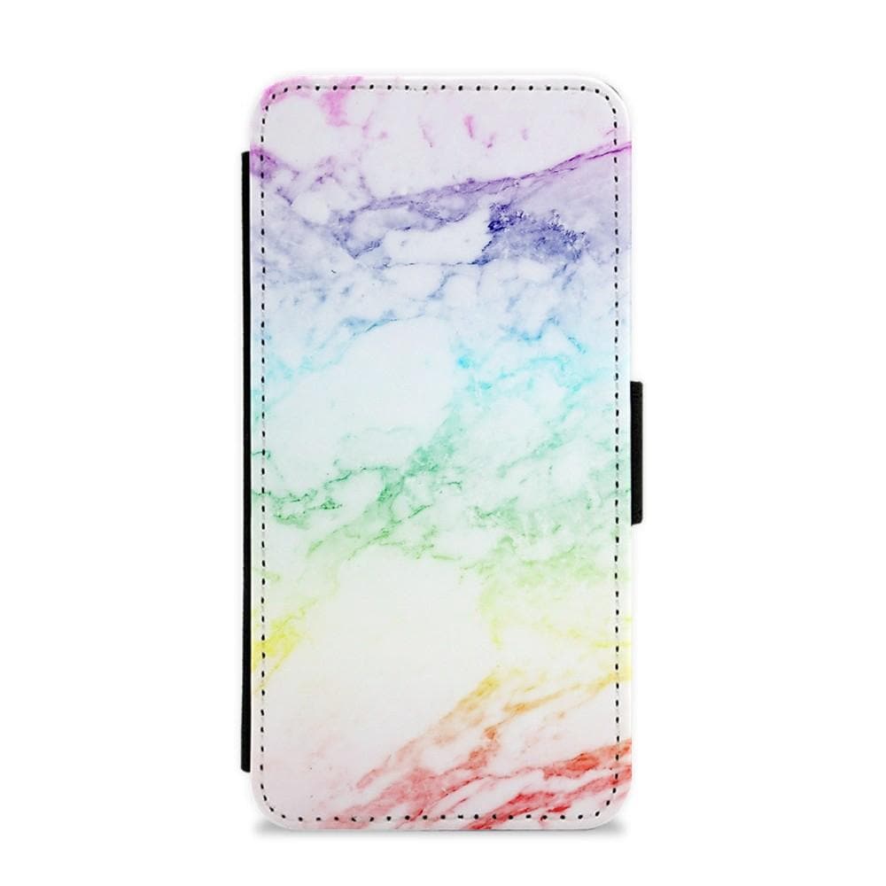 Rainbow Streak Marble Pattern Flip / Wallet Phone Case - Fun Cases