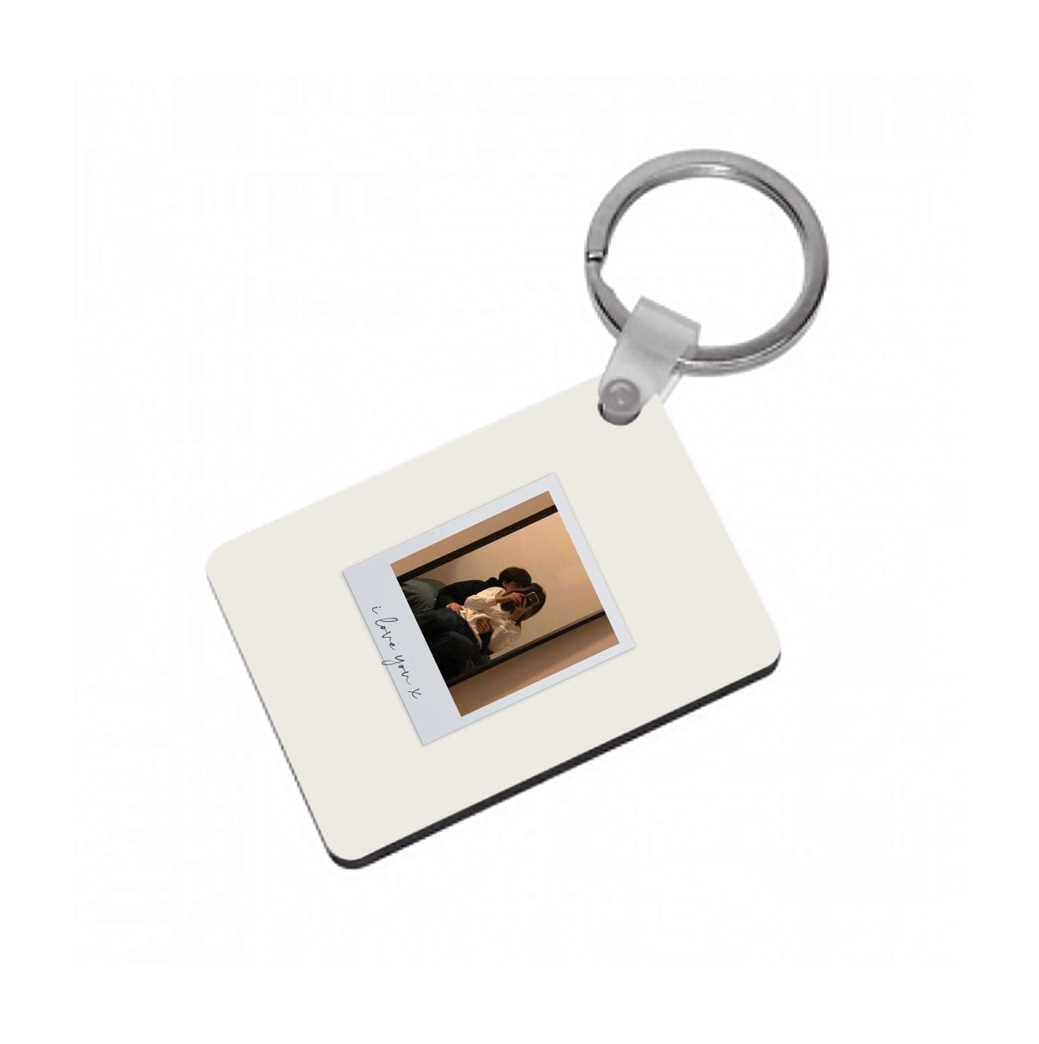 I Love You Polaroid - Personalised Couples Keyring