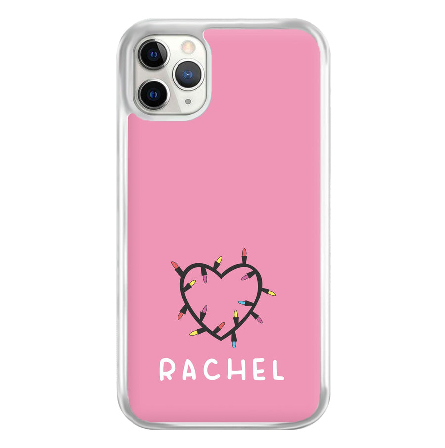 Heart Shaped Fairy Lights - Personalised Stranger Things Phone Case