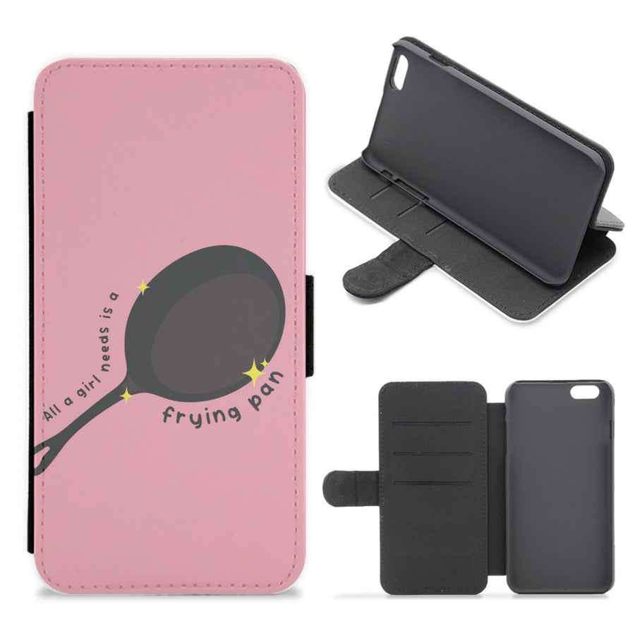 All A Girl Needs Is A Frying Pan - Tangled Flip / Wallet Phone Case