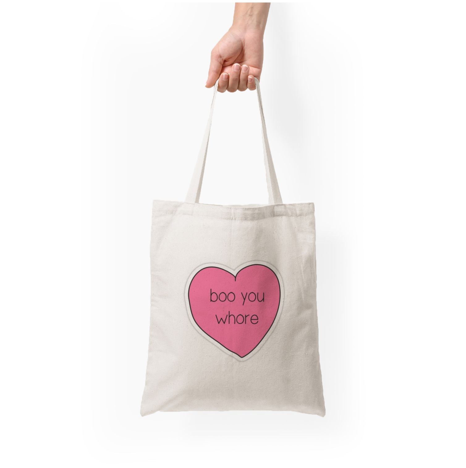 Boo You Whore - Heart Tote Bag