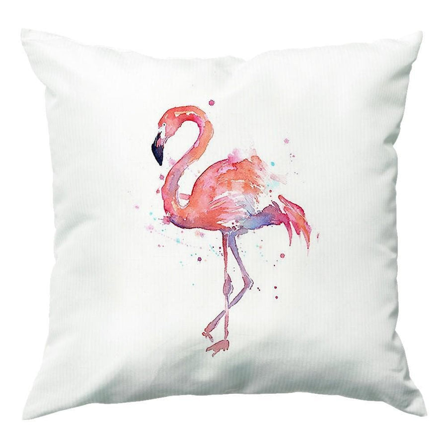 Watercolour Flamingo Painting Cushion