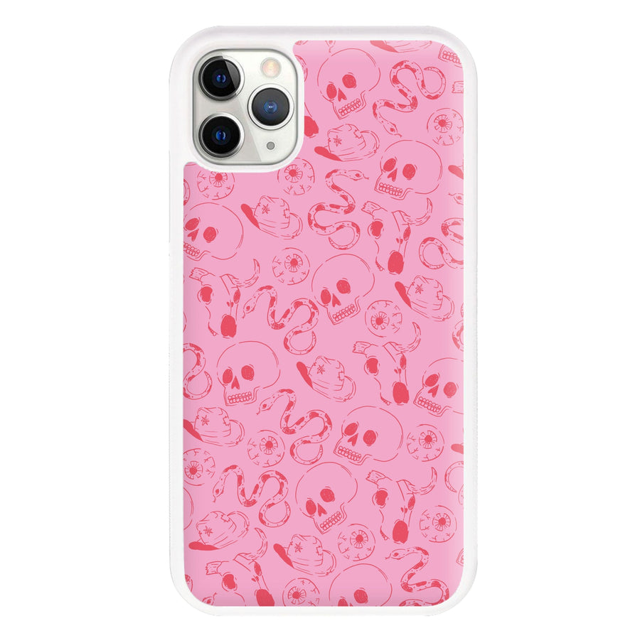 Pink Snakes And Skulls - Western  Phone Case