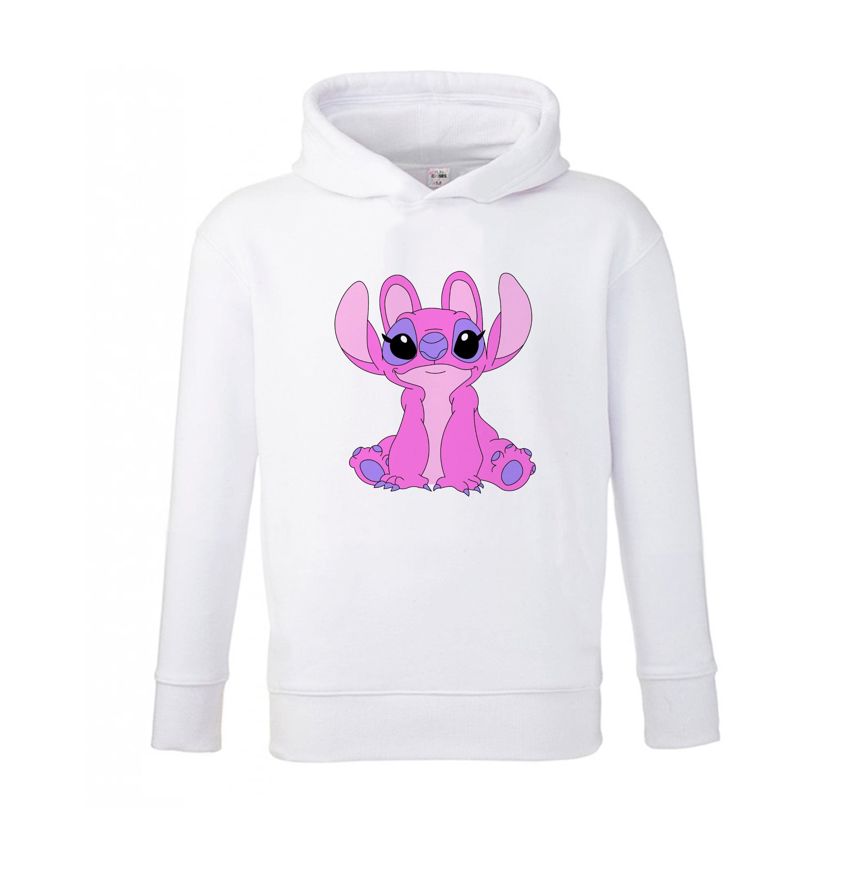 Sitting Down - Pink Alien Kids Hoodie