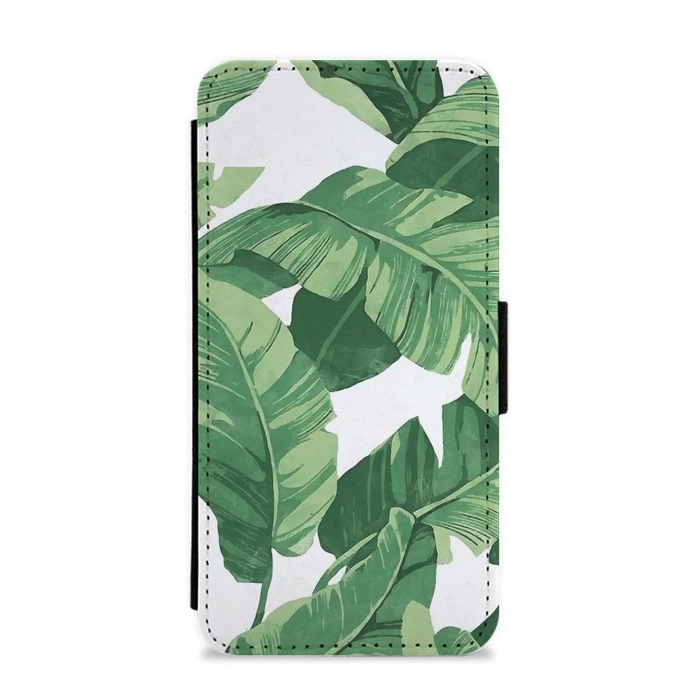 Tropical Banana Leaf Pattern Flip Wallet Phone Case - Fun Cases
