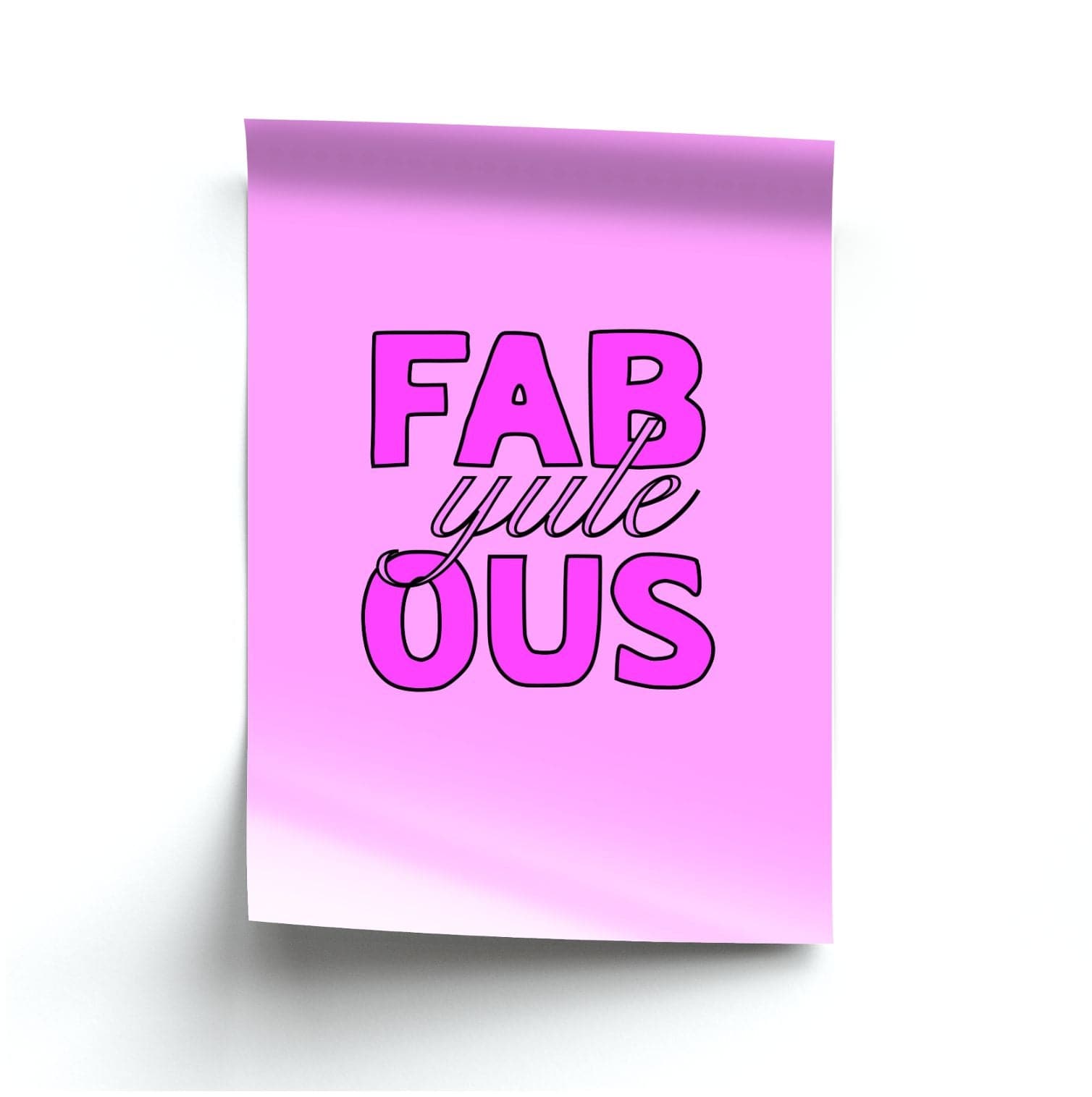 Fab-Yule-Ous Pink - Christmas Puns Poster