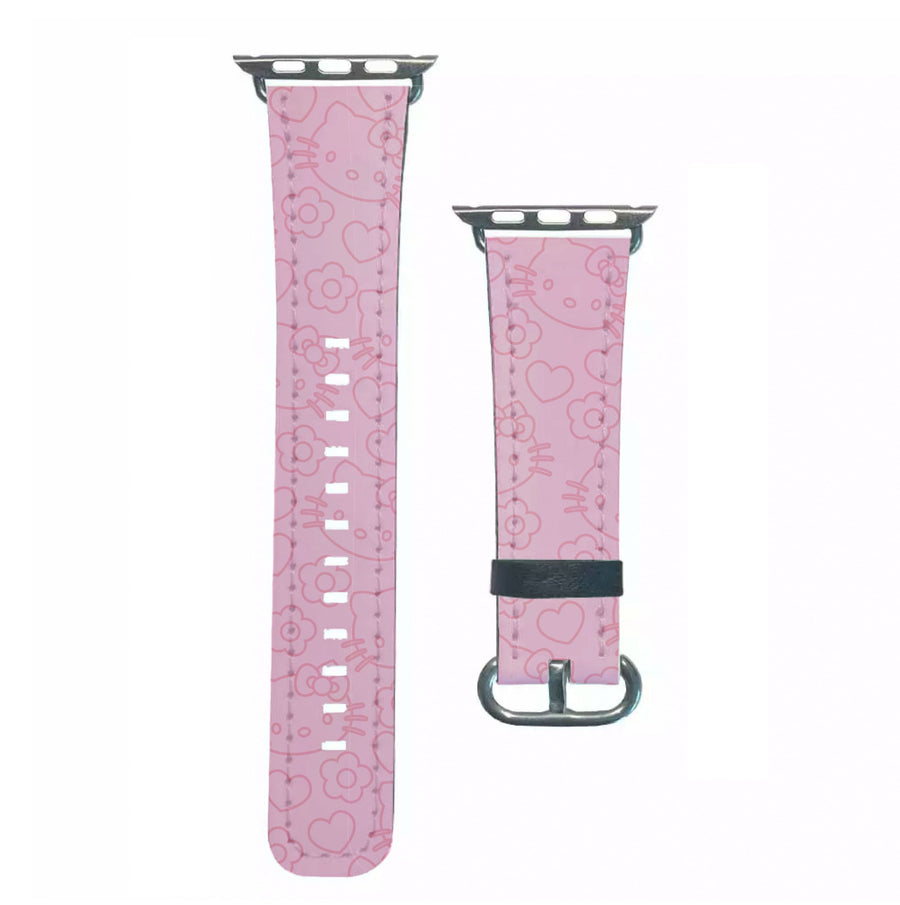 Pink And Red Pattern - Hello Kitty Apple Watch Strap