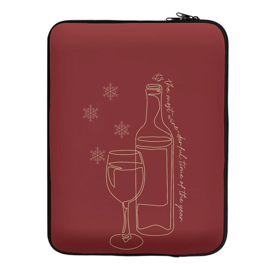 The Most Wine-derful Time - Christmas Puns Laptop Sleeve