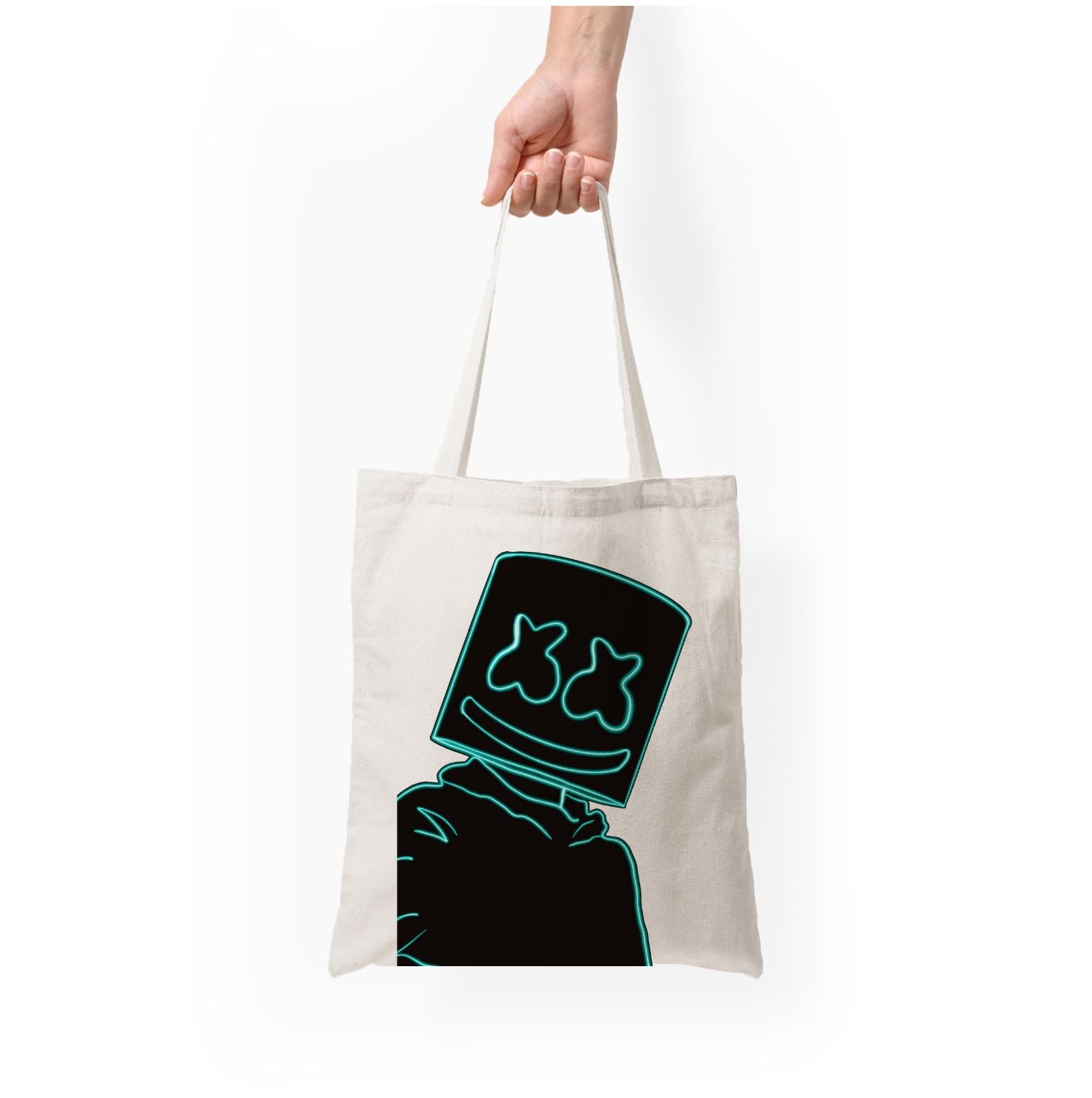 Black White Helmet DJ Neon Tote Bag