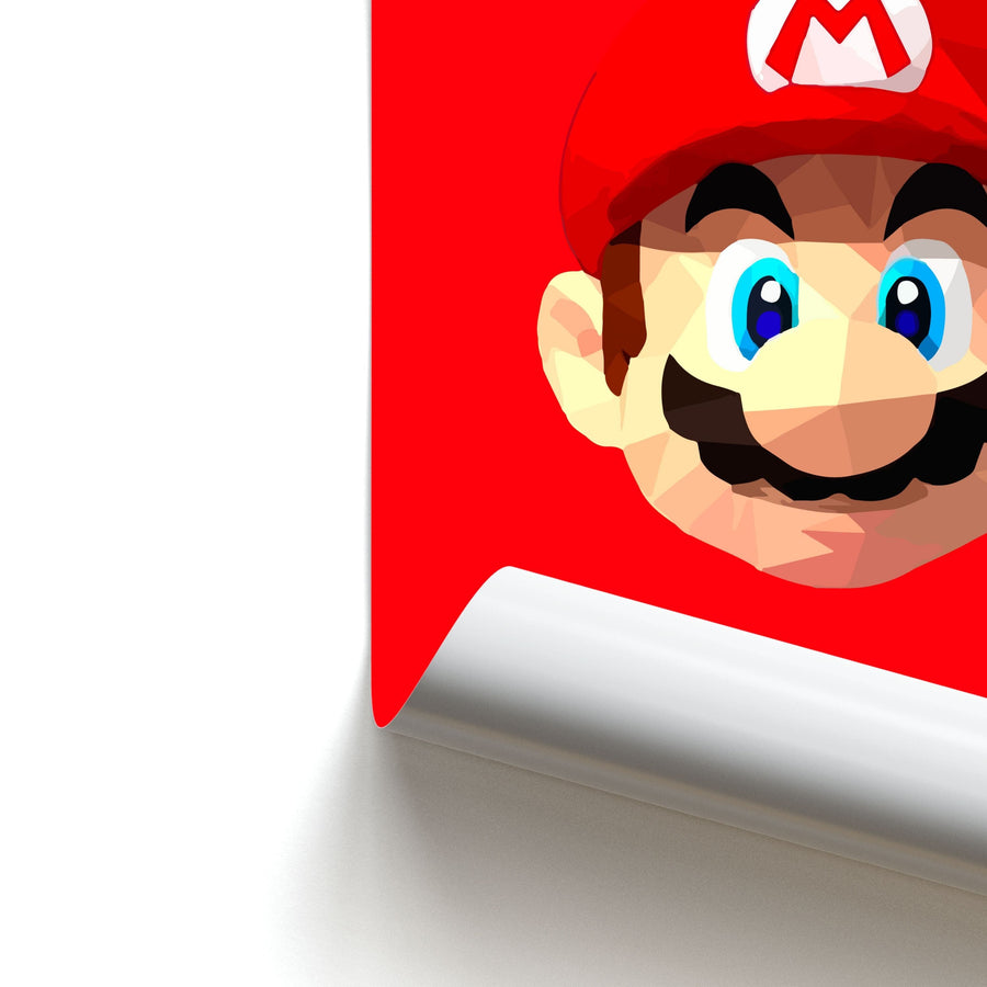 Mario Face - Mario Poster