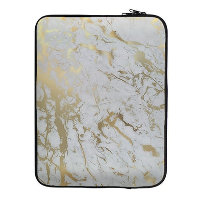 Gold Marble Splatter Laptop Sleeve