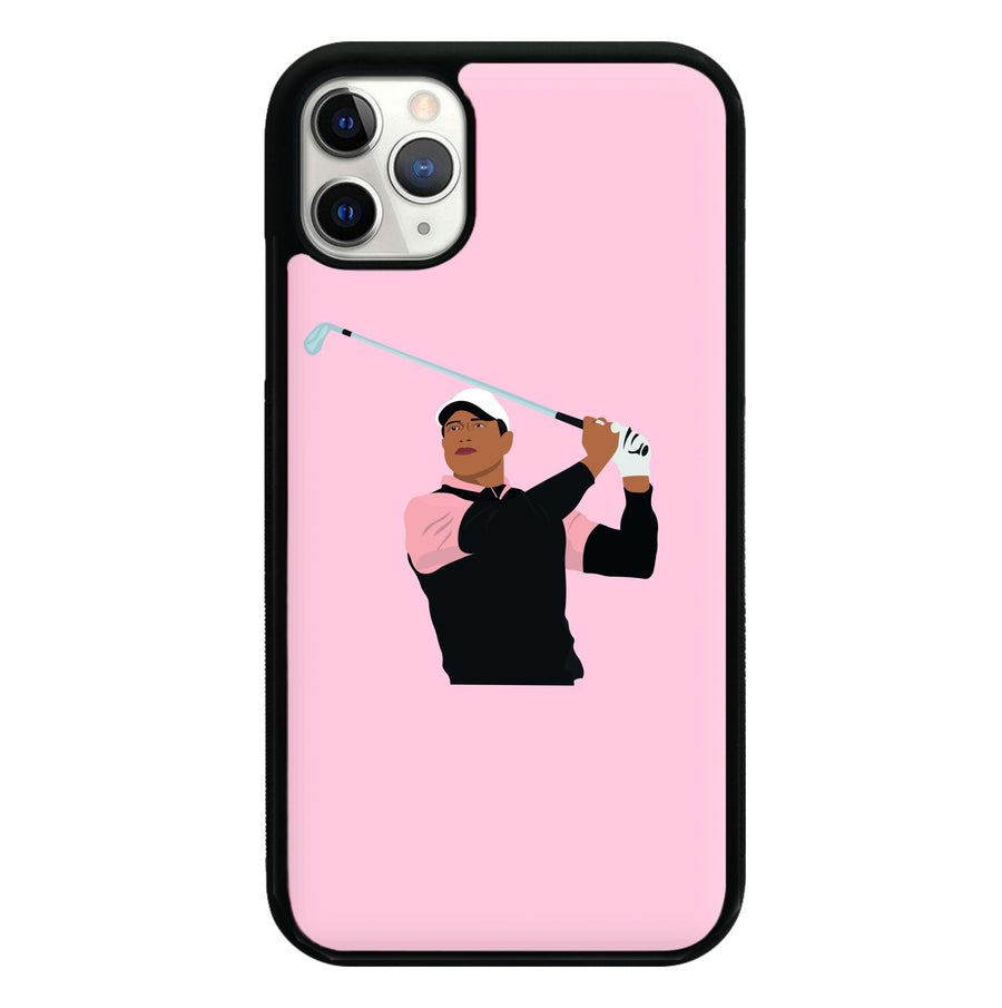 Tiger hitting a iron - Golf Phone Case