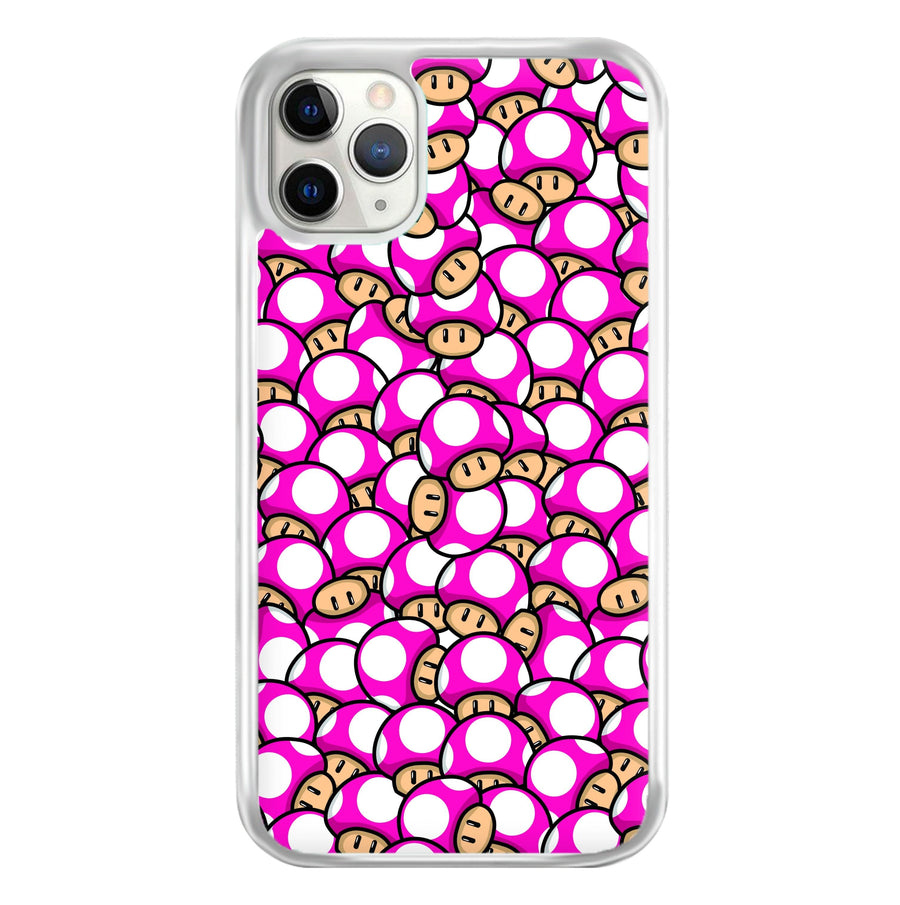 Mushroom Pattern - Dark Pink Phone Case