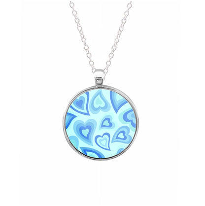 Blue Hearts - Trippy Patterns Necklace