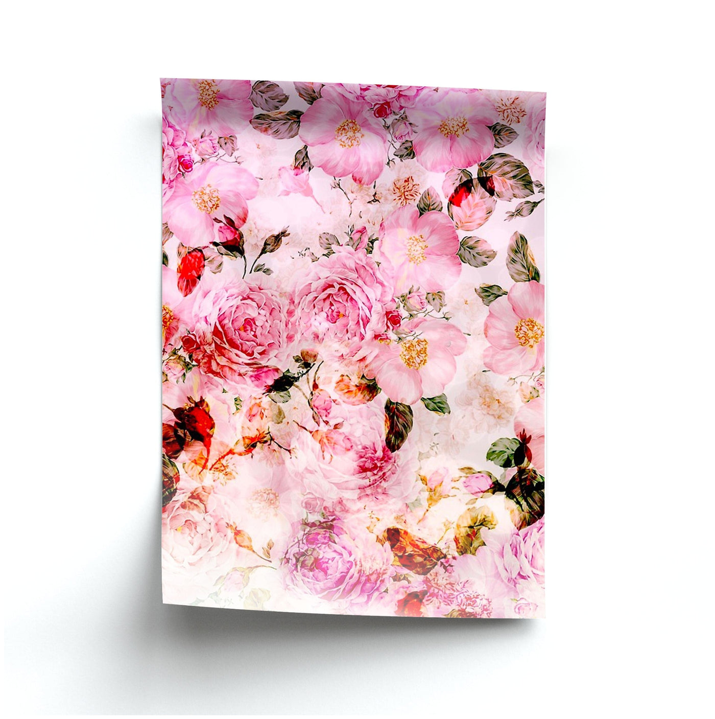 Pretty Pink Chic Floral Pattern Poster