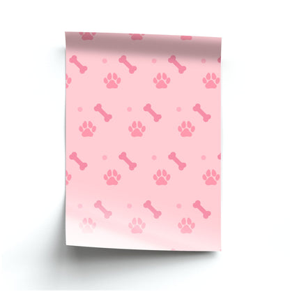 Dog And Paw - Dog Pattern Poster