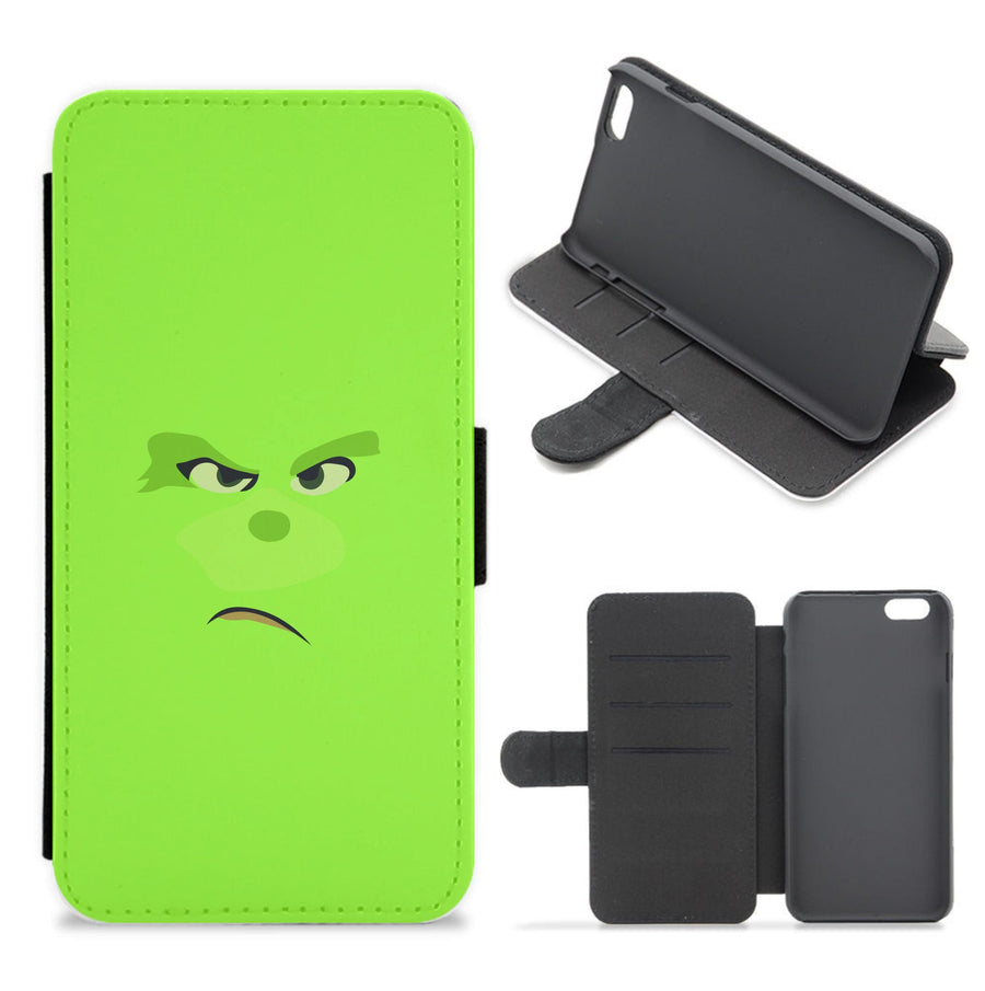 Face - Grinch Flip / Wallet Phone Case
