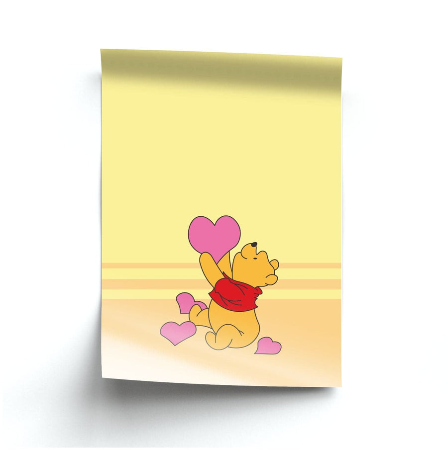 Pooh Love Heart Balloons - Disney Valentine's Poster
