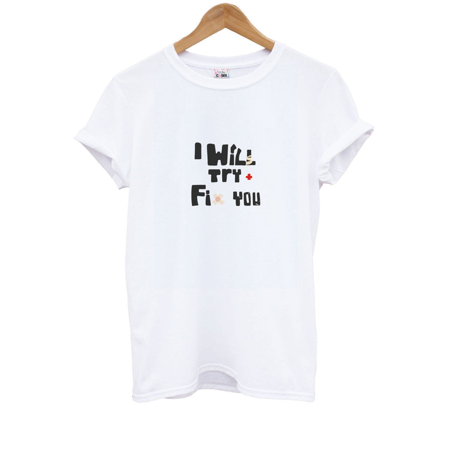 I Will Try To Fix You - Green Coldplay Kids T-Shirt