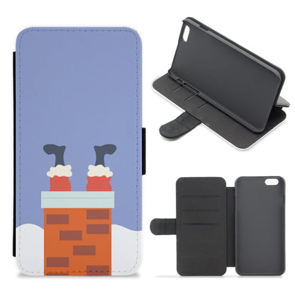 Santa Stuck In A Chimney - Christmas Flip / Wallet Phone Case