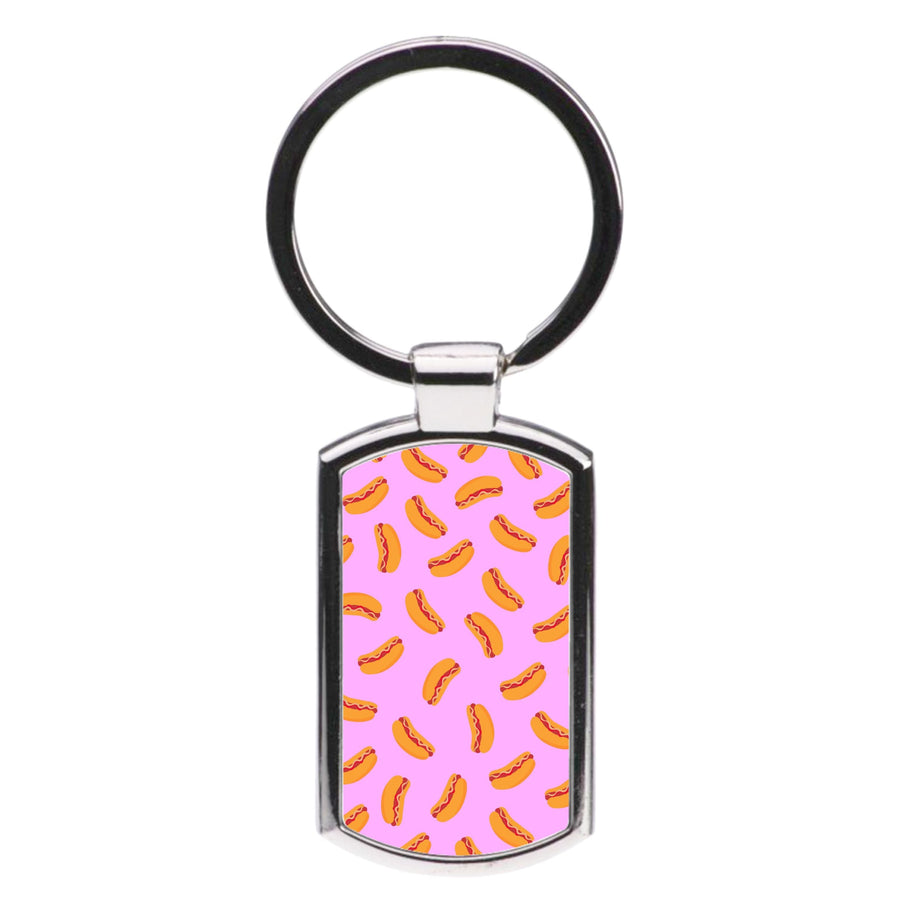 Hot Dogs - Fast Food Patterns Luxury Keyring