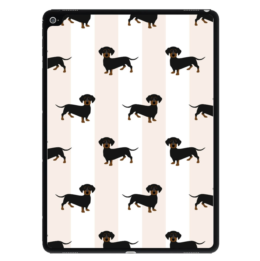 Striped Dachshund - Dog Pattern iPad Case