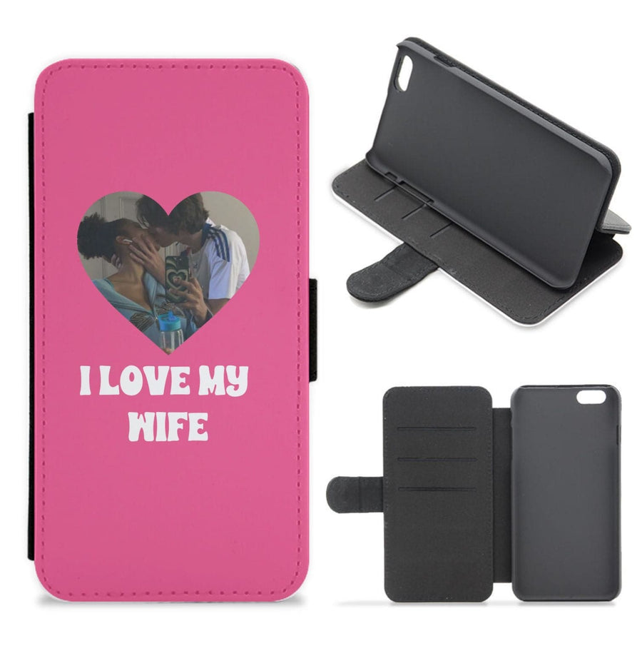 I Love My Wife - Personalised Couples Flip / Wallet Phone Case