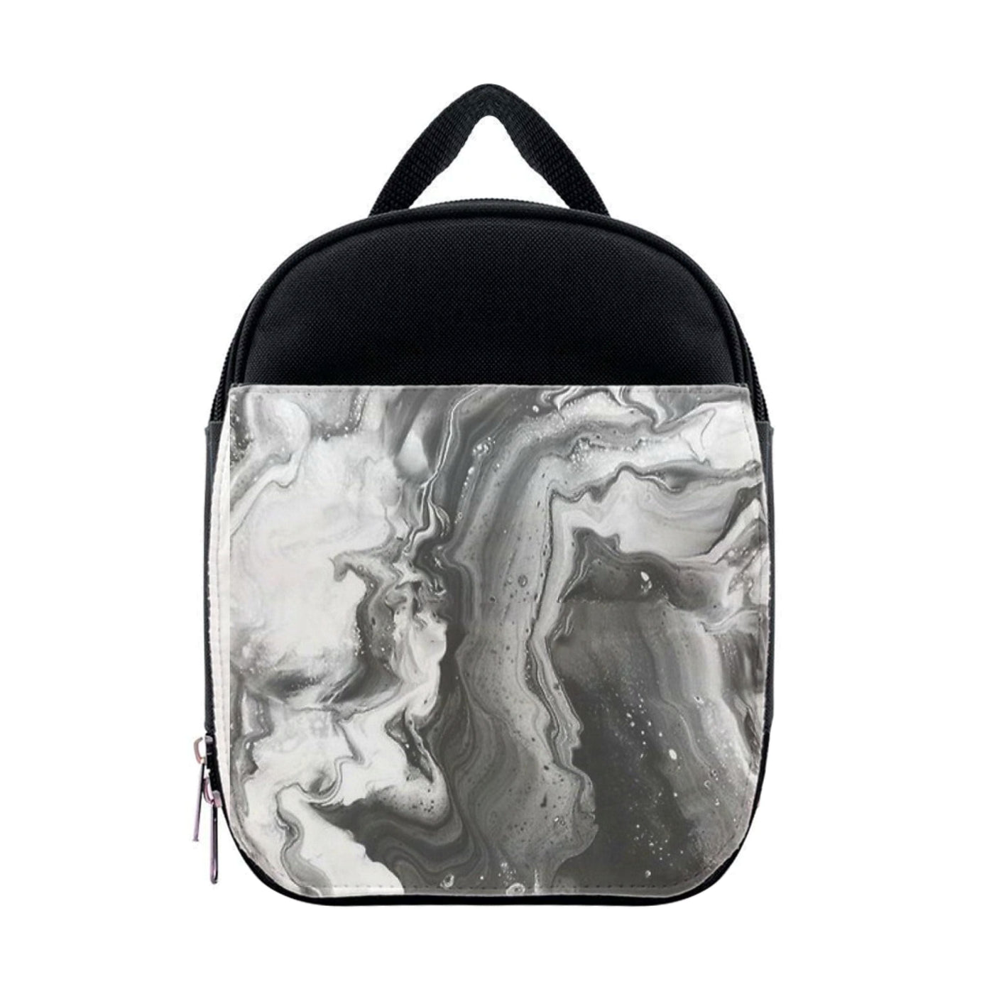 Black and White Leaking Marble Lunchbox
