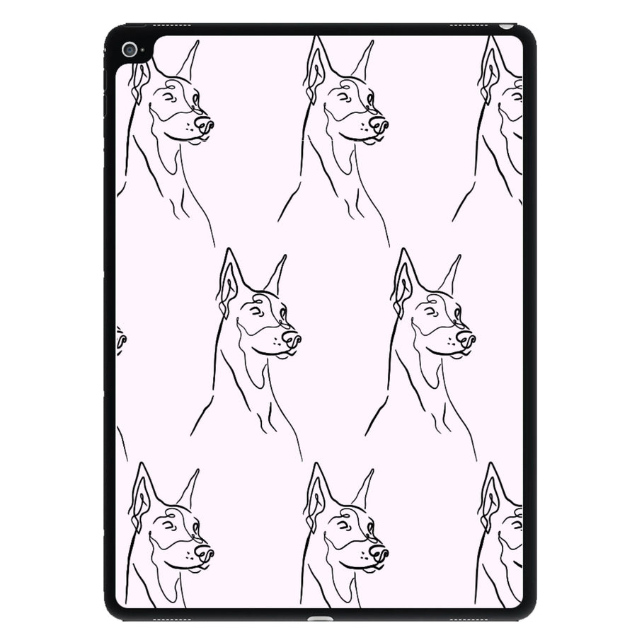 Dobermann Outline - Dog Pattern iPad Case