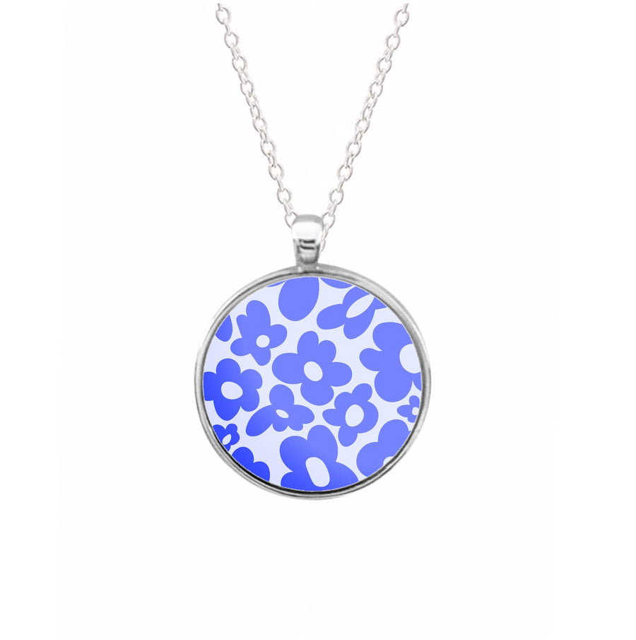 Blue Flowers - Trippy Patterns Necklace