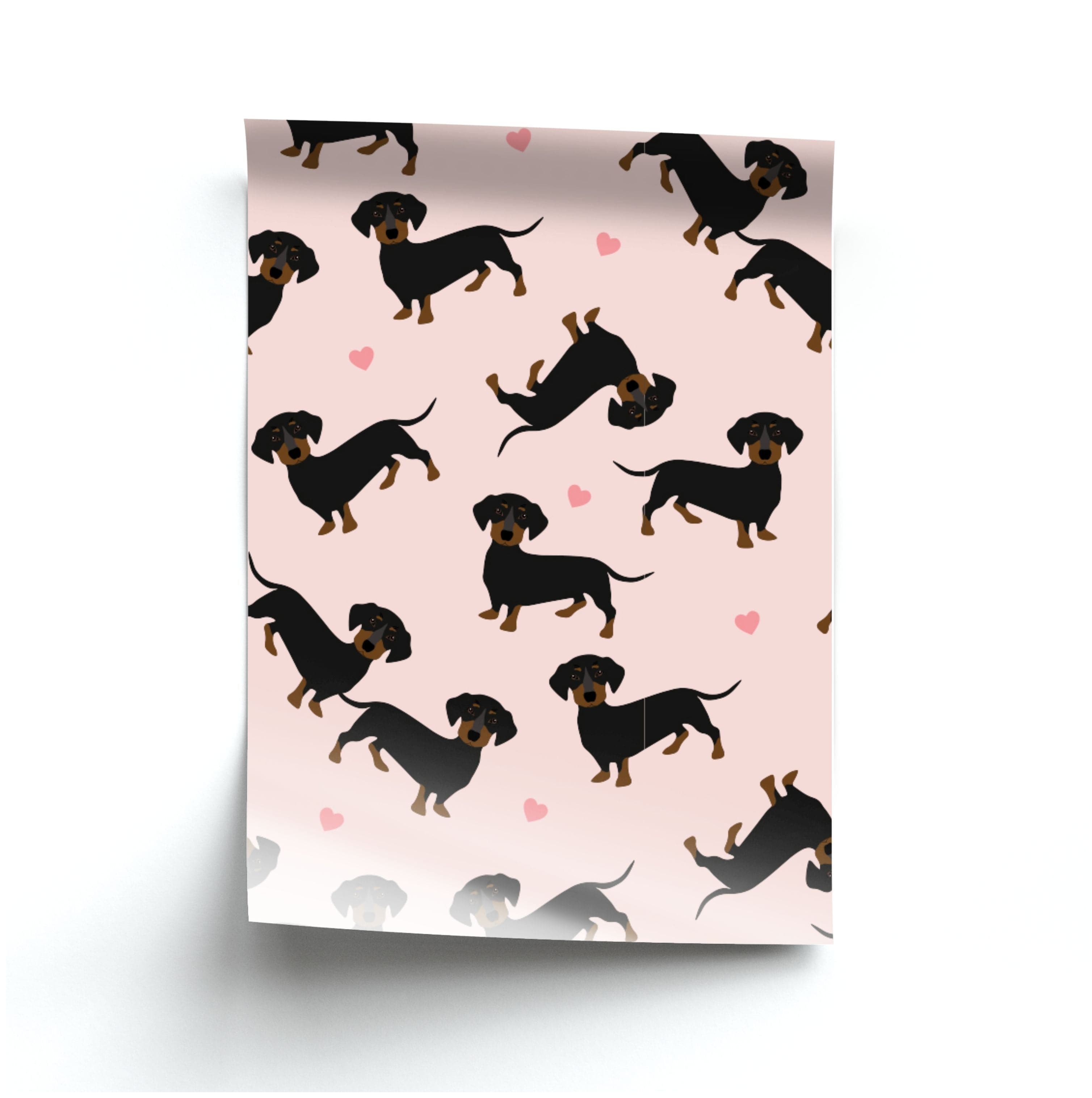 Heart Dachshund - Dog Pattern Poster