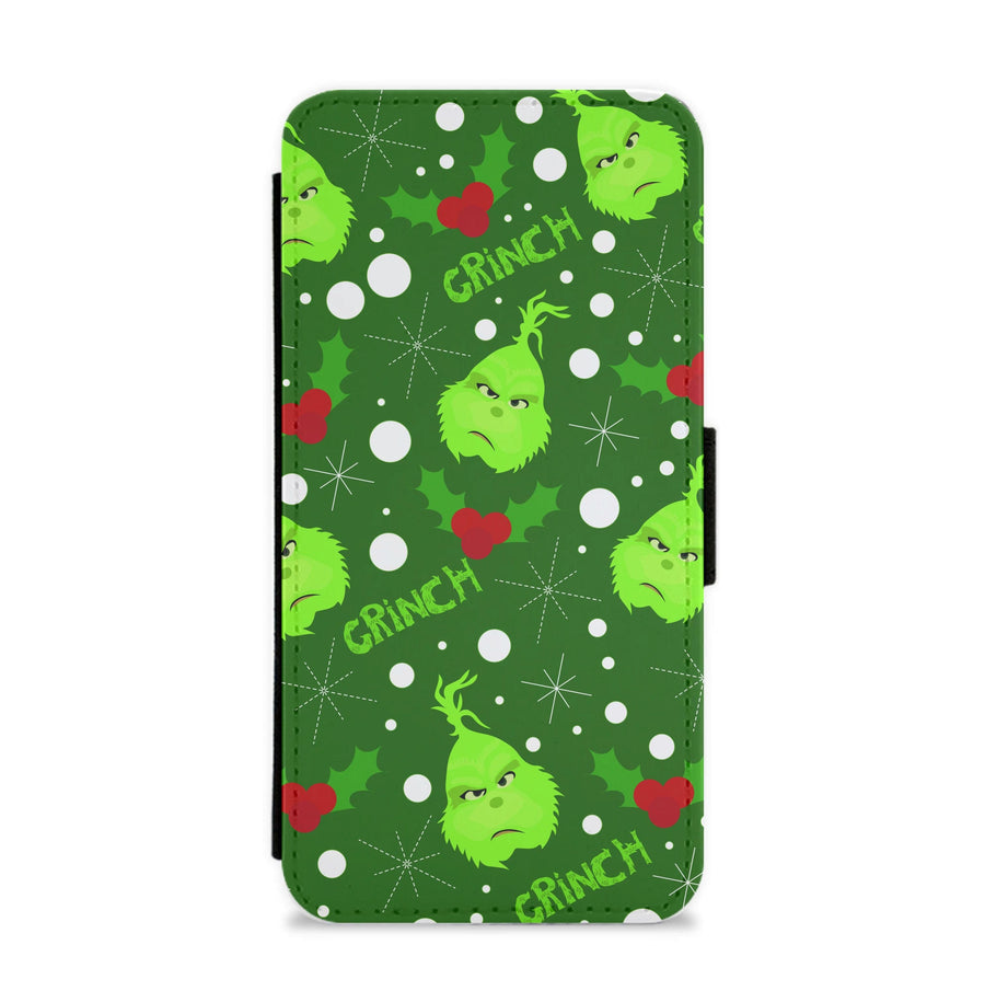 Pattern - Grinch Flip / Wallet Phone Case