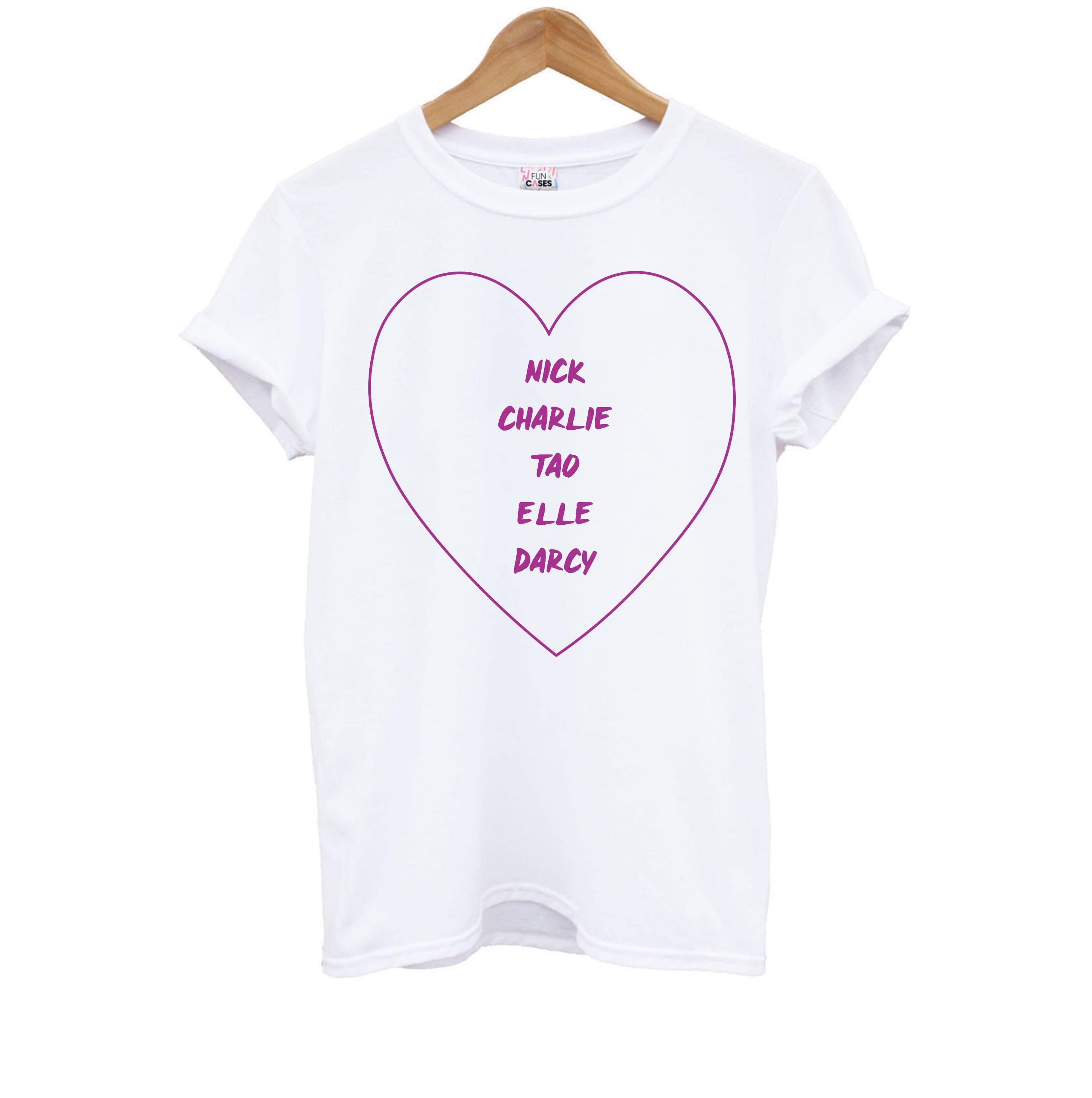 Nick , Charlie , Tao , Elle , Darcy - Heart TV Kids T-Shirt