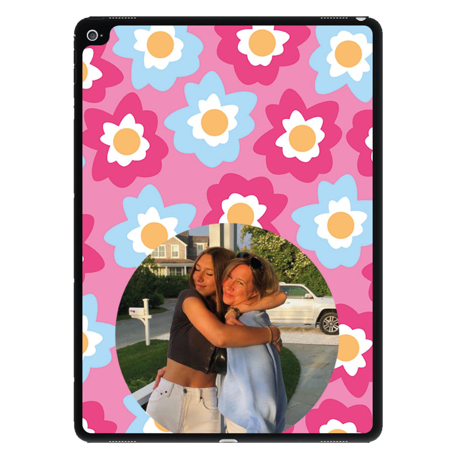 Pink And Blue Flower Pattern - Personalised Mother's Day iPad Case