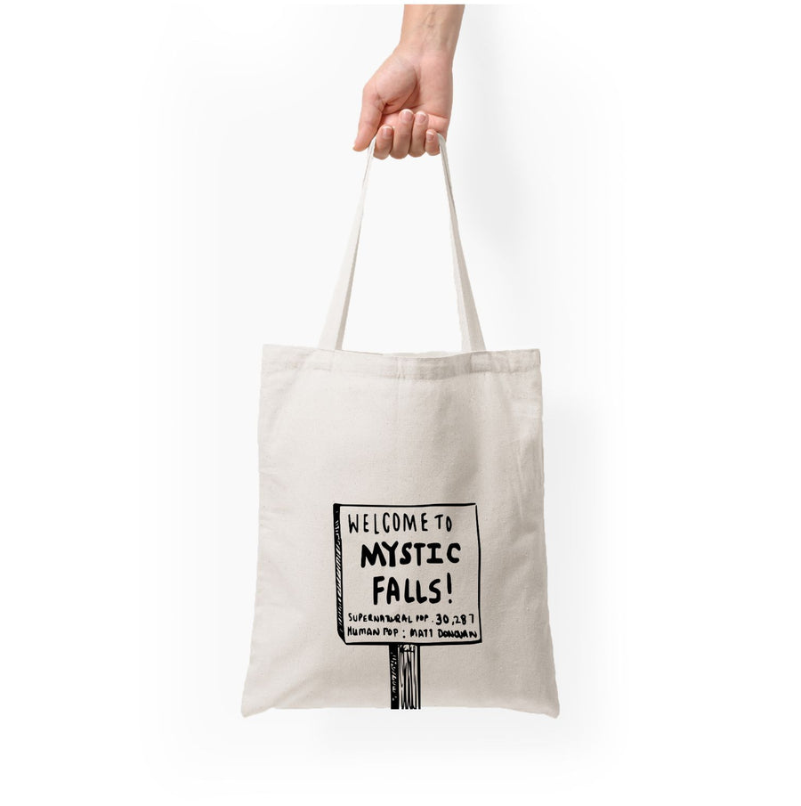 Welcome to Mystic Falls - Vampire Diaries Tote Bag
